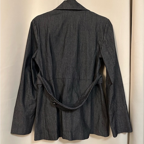 🔻FINAL PRICE🔻Sandro Dark Grey Chambray Denim-like Wide Lapel Jacket / Like New - Picture 4 of 16